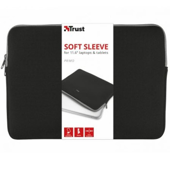 Funda Trust Primo Soft Sleeve para Portátiles/ Tablets hasta 11.6'/ Negra Funda Trust Primo Soft Sleeve para Portátiles/ Tablets hasta 11.6'/ Negra