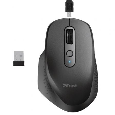 Ratón Ergonómico Inalámbrico Trust Ozaa/ Batería recargable/ Hasta 2400 DPI Ratón Ergonómico Inalámbrico Trust Ozaa/ Batería recargable/ Hasta 2400 DPI