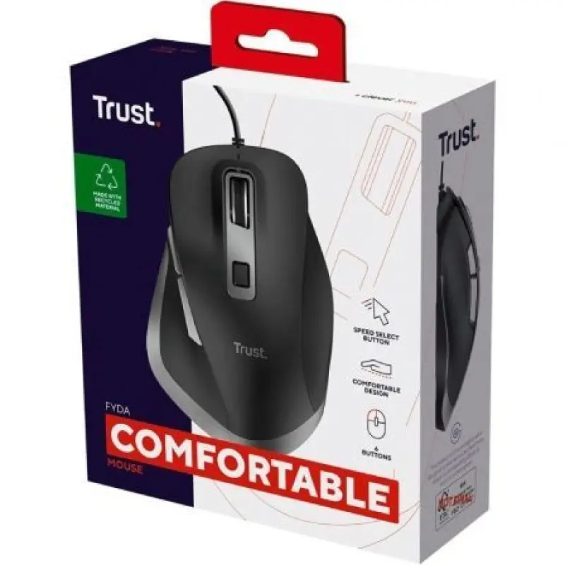 Ratón Ergonómico Trust Fyda Eco/ Hasta 5000 DPI Ratón Ergonómico Trust Fyda Eco/ Hasta 5000 DPI