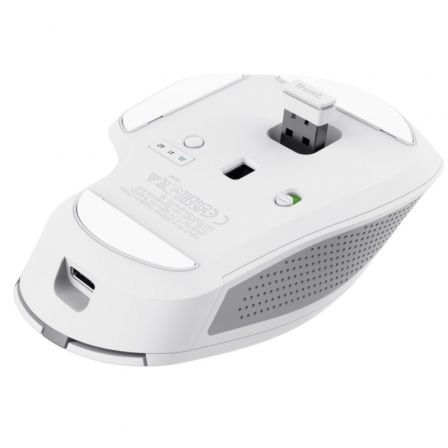 Ratón Inalámbrico por Bluetooth Trust Ozaa+/ Batería recargable/ Hasta 3200 DPI/ Blanco Ratón Inalámbrico por Bluetooth Trust Ozaa+/ Batería recargable/ Hasta 3200 DPI/ Blanco