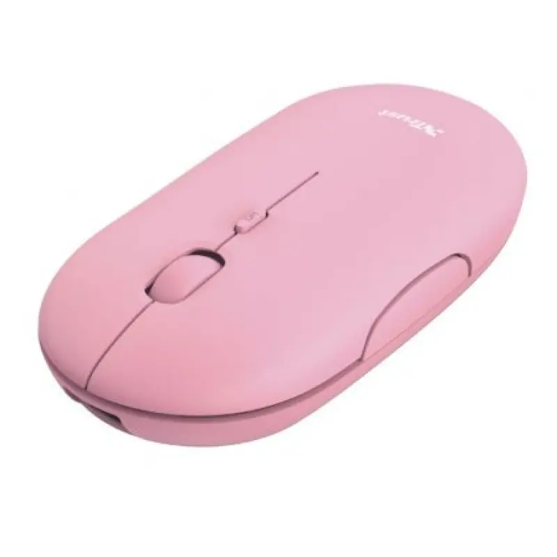 Ratón Inalámbrico por Bluetooth Trust Puck/ Batería recargable/ Hasta 1600 DPI/ Rosa Ratón Inalámbrico por Bluetooth Trust Puck/ Batería recargable/ Hasta 1600 DPI/ Rosa