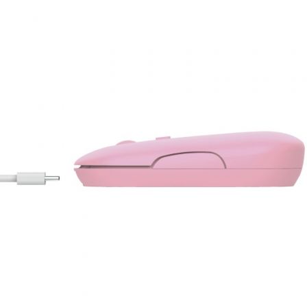 Ratón Inalámbrico por Bluetooth Trust Puck/ Batería recargable/ Hasta 1600 DPI/ Rosa Ratón Inalámbrico por Bluetooth Trust Puck/ Batería recargable/ Hasta 1600 DPI/ Rosa