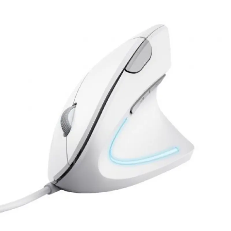Ratón Ergonómico Trust Verto/ Hasta 1600 DPI/ Blanco Ratón Ergonómico Trust Verto/ Hasta 1600 DPI/ Blanco