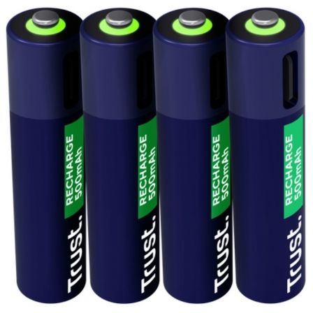 Pack de 4 Pilas AAA Trust 25671/ Recargables Pack de 4 Pilas AAA Trust 25671/ Recargables