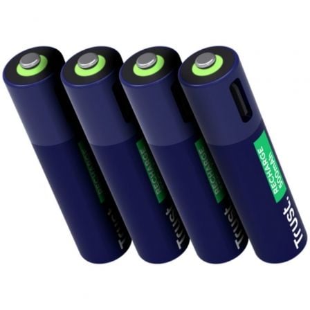 Pack de 4 Pilas AAA Trust 25671/ Recargables Pack de 4 Pilas AAA Trust 25671/ Recargables