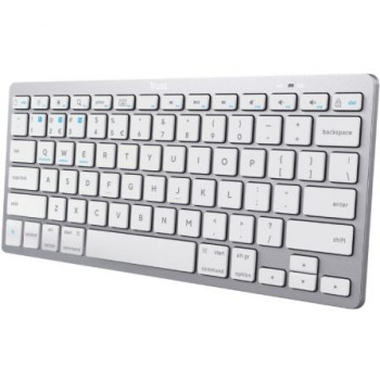 Teclado Compacto Inalámbrico por Bluetooth Trust 24654/ Plata Teclado Compacto Inalámbrico por Bluetooth Trust 24654/ Plata