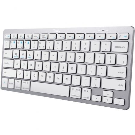 Teclado Compacto Inalámbrico por Bluetooth Trust 24654/ Plata Teclado Compacto Inalámbrico por Bluetooth Trust 24654/ Plata