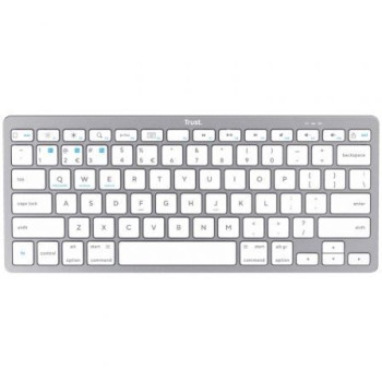 Teclado Compacto Inalámbrico por Bluetooth Trust 24654/ Plata Teclado Compacto Inalámbrico por Bluetooth Trust 24654/ Plata