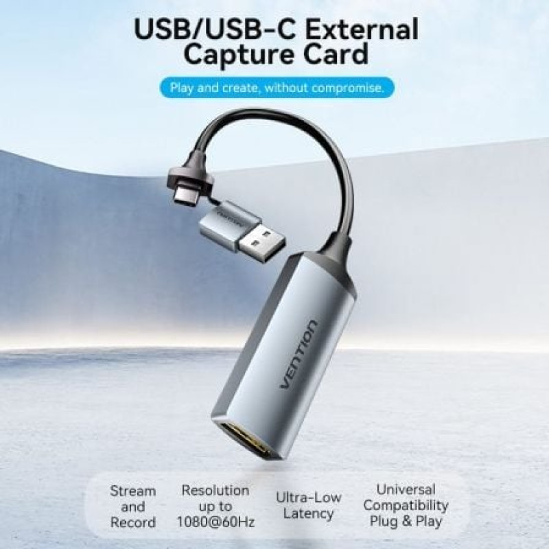 Conversor HDMI 4K 60Hz Vention ACWHA/ HDMI Hembra / USB Macho - USB Tipo-C Macho/ 480Mbps/ 10cm/ Negro Conversor HDMI 4K 60Hz Vention ACWHA/ HDMI Hembra / USB Macho - USB Tipo-C Macho/ 480Mbps/ 10cm/ Negro