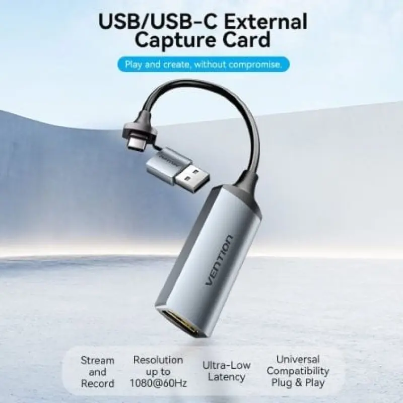 Conversor HDMI 4K 60Hz Vention ACWHA/ HDMI Hembra / USB Macho - USB Tipo-C Macho/ 480Mbps/ 10cm/ Negro Conversor HDMI 4K 60Hz Vention ACWHA/ HDMI Hembra / USB Macho - USB Tipo-C Macho/ 480Mbps/ 10cm/ Negro