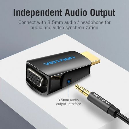 Adaptador Conversor Vention AIDB0/ HDMI Macho a VGA Hembra/ Audio Jack 3.5mm Adaptador Conversor Vention AIDB0/ HDMI Macho a VGA Hembra/ Audio Jack 3.5mm