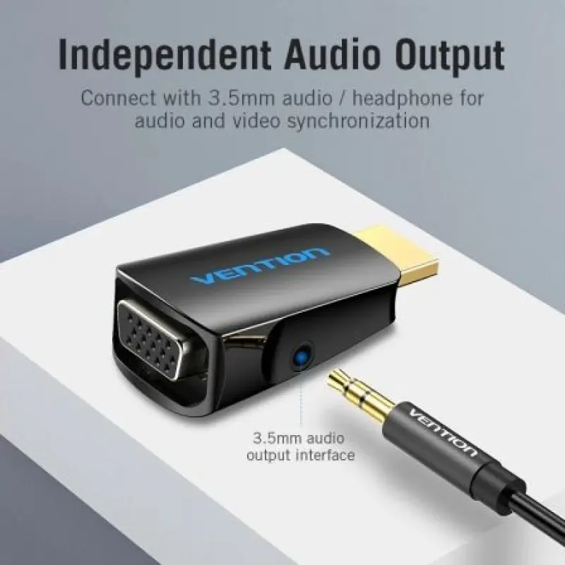 Adaptador Conversor Vention AIDB0/ HDMI Macho a VGA Hembra/ Audio Jack 3.5mm Adaptador Conversor Vention AIDB0/ HDMI Macho a VGA Hembra/ Audio Jack 3.5mm