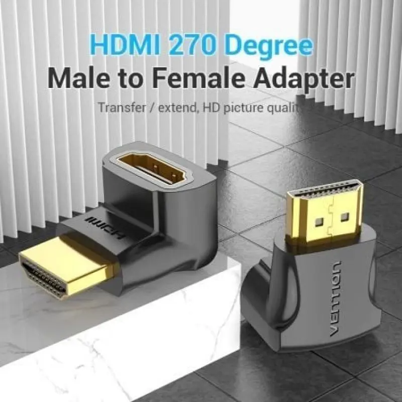 Adaptador HDMI 4K 270º Vention AINB0/ HDMI Macho - HDMI Hembra Adaptador HDMI 4K 270º Vention AINB0/ HDMI Macho - HDMI Hembra