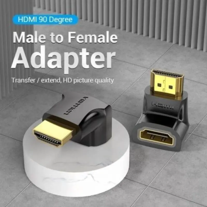 Adaptador HDMI 4K 90º Vention AIOB0-2/ HDMI Macho - HDMI Hembra/ Pack 2 Uds Adaptador HDMI 4K 90º Vention AIOB0-2/ HDMI Macho - HDMI Hembra/ Pack 2 Uds