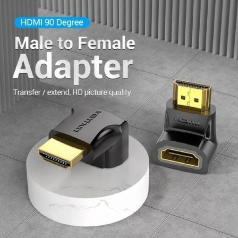 Adaptador HDMI 4K 90º Vention AIOB0/ HDMI Macho - HDMI Hembra Adaptador HDMI 4K 90º Vention AIOB0/ HDMI Macho - HDMI Hembra
