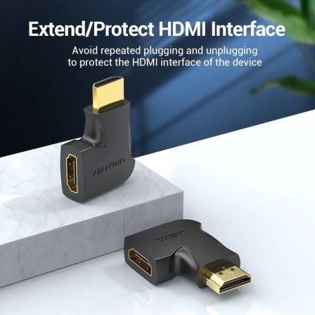 Adaptador HDMI 4K 270º Vention AIQB0/ HDMI Macho - HDMI Hembra Adaptador HDMI 4K 270º Vention AIQB0/ HDMI Macho - HDMI Hembra