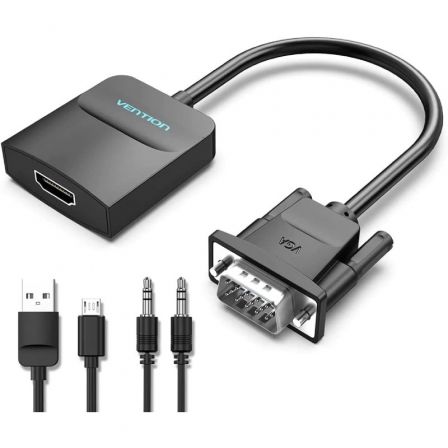 Cable Conversor Vention ACNBB/ VGA Macho - HDMI Hembra/ 15cm/ Negro Cable Conversor Vention ACNBB/ VGA Macho - HDMI Hembra/ 15cm/ Negro