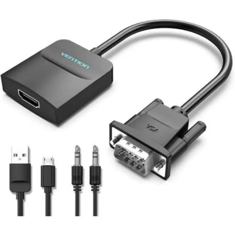Cable Conversor Vention ACNBB/ VGA Macho - HDMI Hembra/ 15cm/ Negro Cable Conversor Vention ACNBB/ VGA Macho - HDMI Hembra/ 15cm/ Negro