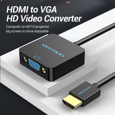 Conversor Vention ACPBB/ HDMI Macho - VGA Hembra/ 15cm/ Negro Conversor Vention ACPBB/ HDMI Macho - VGA Hembra/ 15cm/ Negro