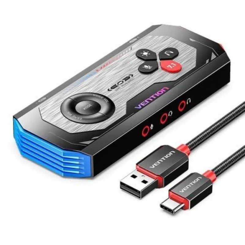 Tarjeta de Sonido Gaming con Amplificador Vention CVAB0/ USB Tipo-C Macho - 3xJack 3.5 Hembra Tarjeta de Sonido Gaming con Amplificador Vention CVAB0/ USB Tipo-C Macho - 3xJack 3.5 Hembra