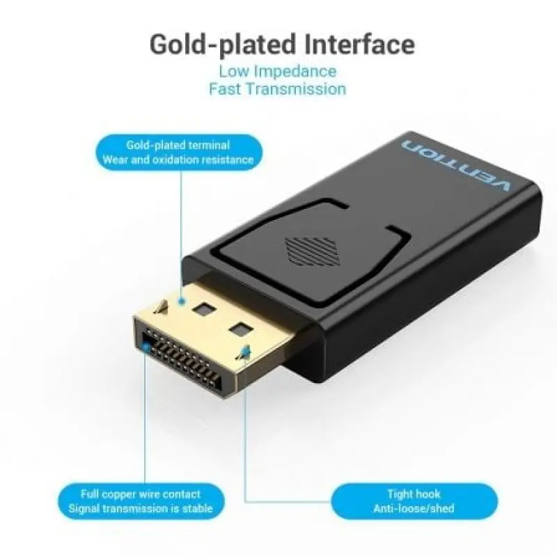 Adaptador Vention HBKB0/ DisplayPort Macho - HDMI Hembra Adaptador Vention HBKB0/ DisplayPort Macho - HDMI Hembra