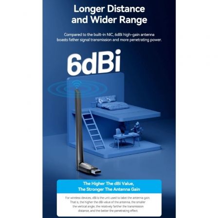 Adaptador USB - WiFi Vention KDTB0/ 650Mbps Adaptador USB - WiFi Vention KDTB0/ 650Mbps
