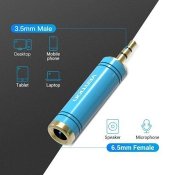 Adaptador Jack Vention VAB-S04-L/ Jack 3.5 Macho - Jack 6.5 Hembra/ Azul Adaptador Jack Vention VAB-S04-L/ Jack 3.5 Macho - Jack 6.5 Hembra/ Azul