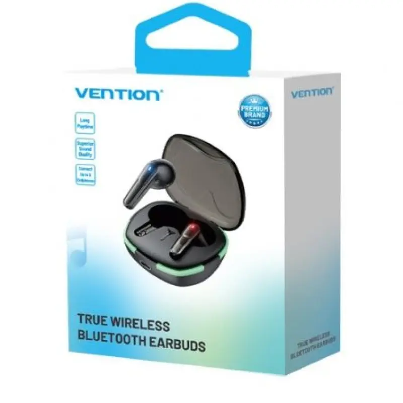 Auriculares Bluetooth Vention AIR A02 F11B0 con estuche de carga/ Autonomía 7h/ Negros Auriculares Bluetooth Vention AIR A02 F11B0 con estuche de carga/ Autonomía 7h/ Negros