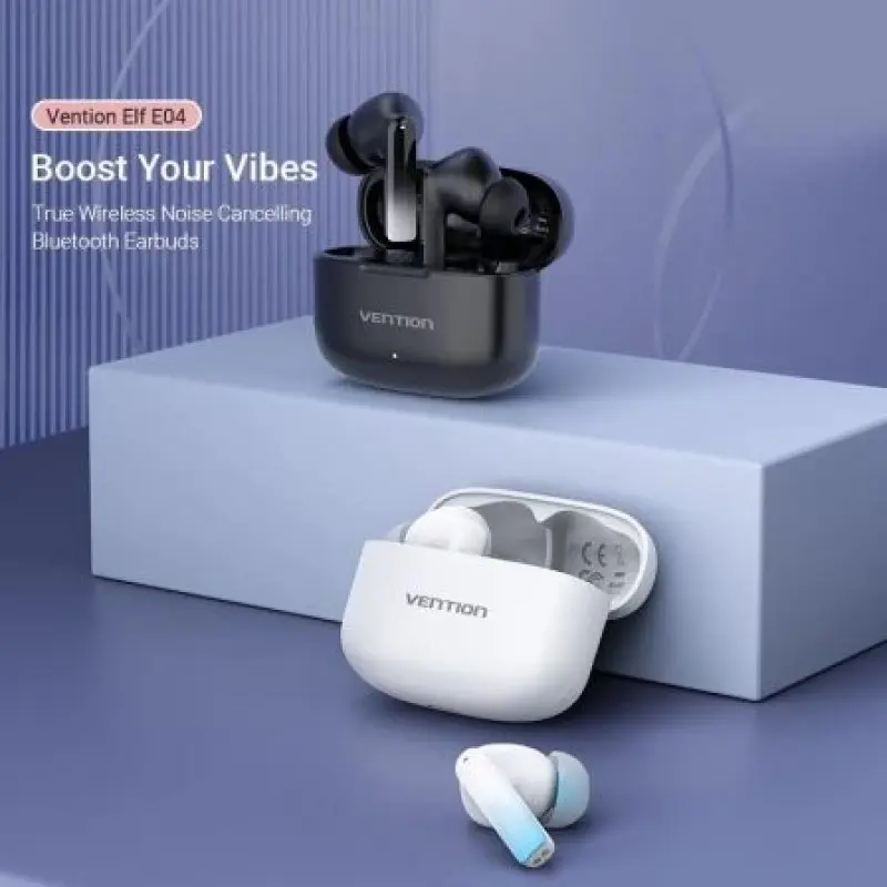 Auriculares Bluetooth Vention ELF E04 NBIW0 con estuche de carga/ Autonomía 6h/ Blancos Auriculares Bluetooth Vention ELF E04 NBIW0 con estuche de carga/ Autonomía 6h/ Blancos