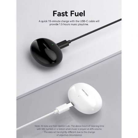 Auriculares Bluetooth Vention NBFB0 con estuche de carga/ Autonomía 7h/ Negros Auriculares Bluetooth Vention NBFB0 con estuche de carga/ Autonomía 7h/ Negros