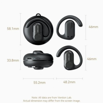 Auriculares Deportivos Bluetooth Vention Open Ear OpenBeat O11 NBPN0 con estuche de carga/ Beige Auriculares Deportivos Bluetooth Vention Open Ear OpenBeat O11 NBPN0 con estuche de carga/ Beige
