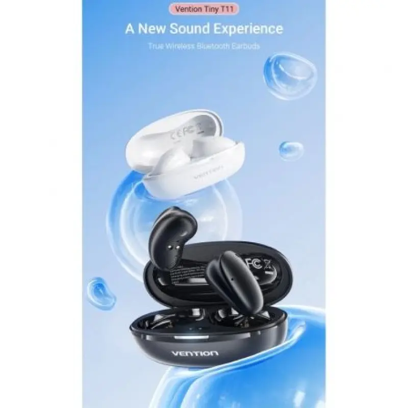 Auriculares Bluetooth Vention Tiny T11 NBJW0 con estuche de carga/ Autonomía 8h/ Blancos Auriculares Bluetooth Vention Tiny T11 NBJW0 con estuche de carga/ Autonomía 8h/ Blancos