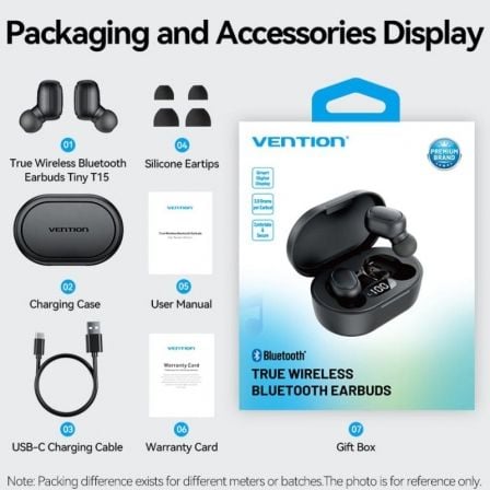 Auriculares Bluetooth Vention Tiny T15 NBDB0 con estuche de carga/ Autonomía 7h/ Negros Auriculares Bluetooth Vention Tiny T15 NBDB0 con estuche de carga/ Autonomía 7h/ Negros