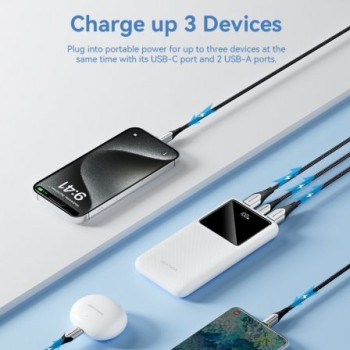 Powerbank 10000mAh Vention FHKW0/ 22.5W/ Blanca Powerbank 10000mAh Vention FHKW0/ 22.5W/ Blanca