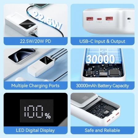Powerbank 30000mAh Vention FHMB0/ 22.5W/ Negra Powerbank 30000mAh Vention FHMB0/ 22.5W/ Negra