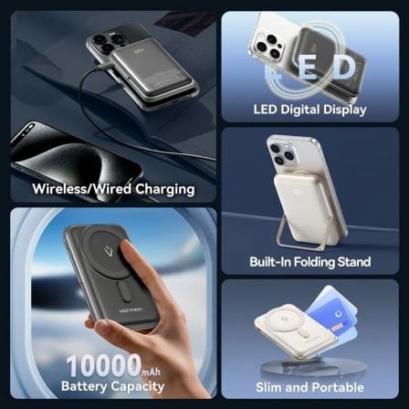 Powerbank 10000mAh Vention FHNW0/ 20W/ Wireless/ Blanca Powerbank 10000mAh Vention FHNW0/ 20W/ Wireless/ Blanca