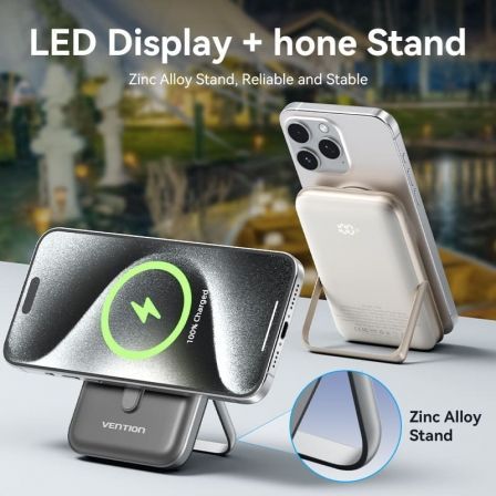 Powerbank 10000mAh Vention FHNW0/ 20W/ Wireless/ Blanca Powerbank 10000mAh Vention FHNW0/ 20W/ Wireless/ Blanca