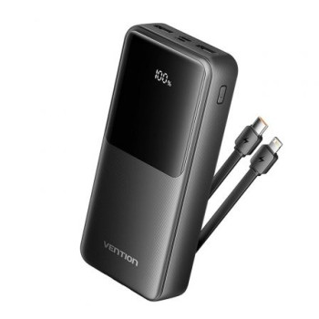 Powerbank 20000mAh Vention FHPB0/ 22.5W/ Negra/ Incluye Cable USB TIpo-C y Lightning Powerbank 20000mAh Vention FHPB0/ 22.5W/ Negra/ Incluye Cable USB TIpo-C y Lightning