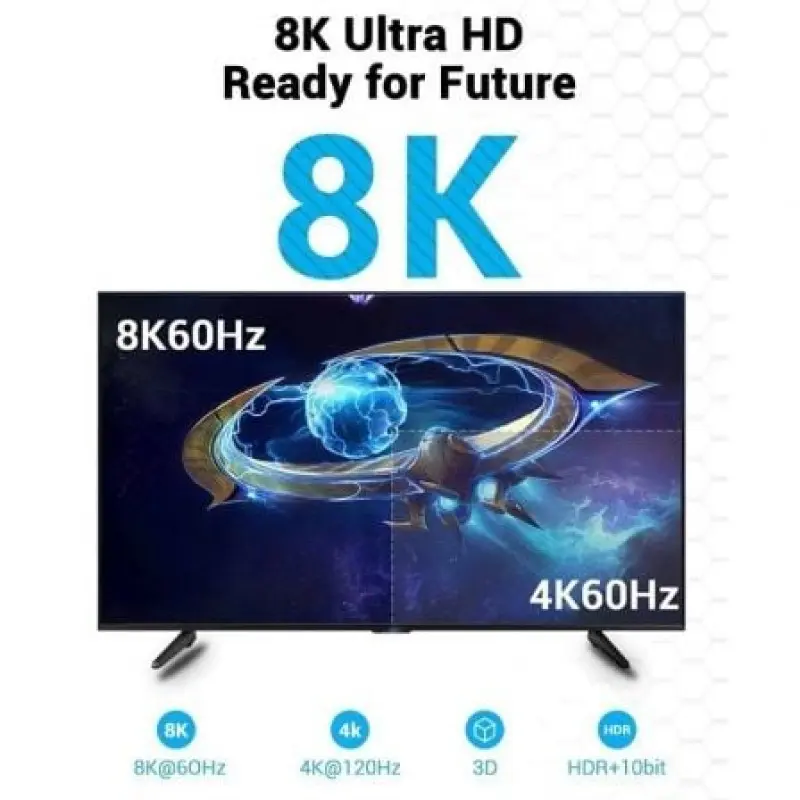 Cable HDMI 2.1 8K Vention AANBJ/ HDMI Macho - HDMI Macho/ 5m/ Negro Cable HDMI 2.1 8K Vention AANBJ/ HDMI Macho - HDMI Macho/ 5m/ Negro