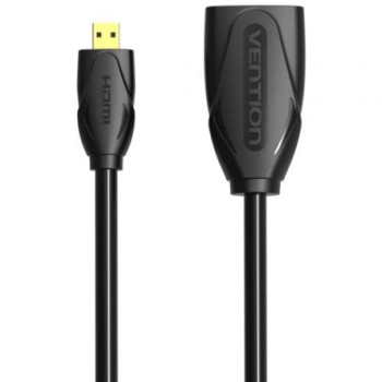 Cable Alargador Micro HDMI 4K Vention ABBBF/ Micro HDMI Macho - HDMI Hembra/ 1m/ Negro Cable Alargador Micro HDMI 4K Vention ABBBF/ Micro HDMI Macho - HDMI Hembra/ 1m/ Negro