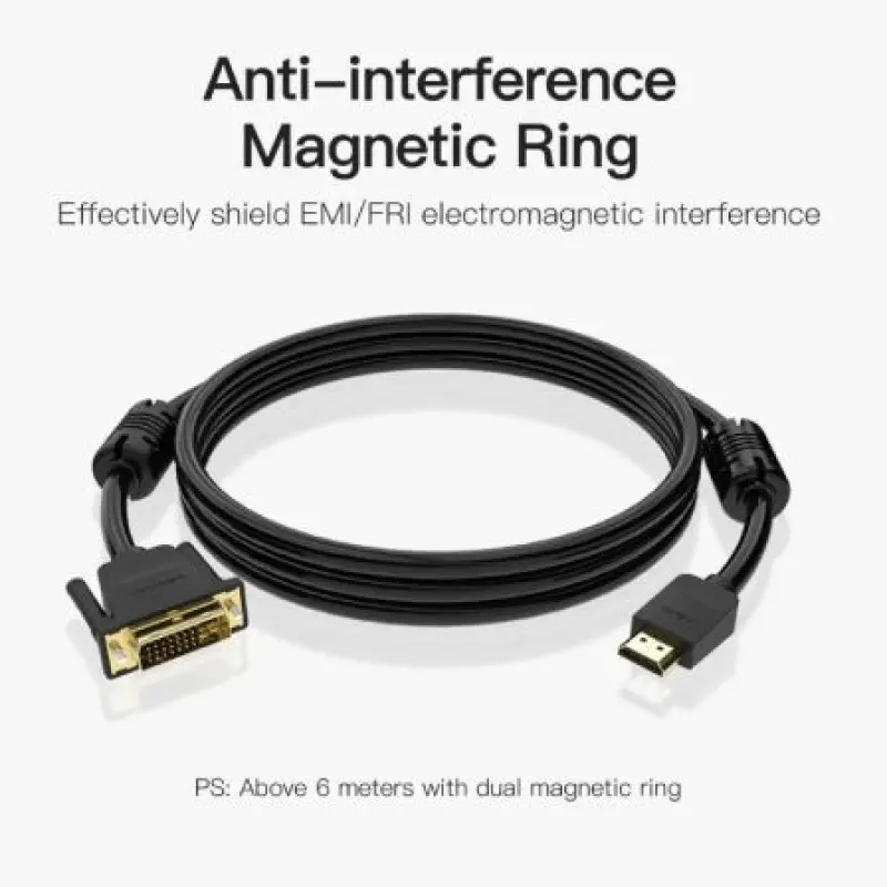 Cable Conversor Vention ABFBH/ DVI Macho - HDMI Macho/ 2m/ Negro Cable Conversor Vention ABFBH/ DVI Macho - HDMI Macho/ 2m/ Negro