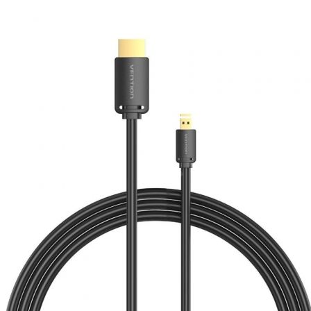 Cable Micro HDMI 2.0 4K Vention AGIBH/ HDMI Macho - Micro HDMI Macho/ 2m/ Negro Cable Micro HDMI 2.0 4K Vention AGIBH/ HDMI Macho - Micro HDMI Macho/ 2m/ Negro