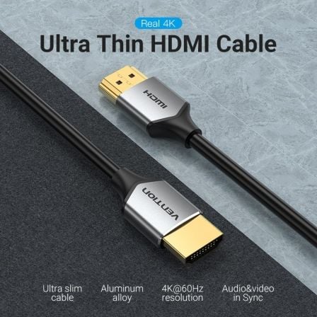 Cable HDMI 2.0 4K Vention ALEHD/ HDMI Macho - HDMI Macho/ 50cm/ Gris Cable HDMI 2.0 4K Vention ALEHD/ HDMI Macho - HDMI Macho/ 50cm/ Gris