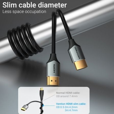 Cable HDMI 2.0 4K Vention ALEHD/ HDMI Macho - HDMI Macho/ 50cm/ Gris Cable HDMI 2.0 4K Vention ALEHD/ HDMI Macho - HDMI Macho/ 50cm/ Gris