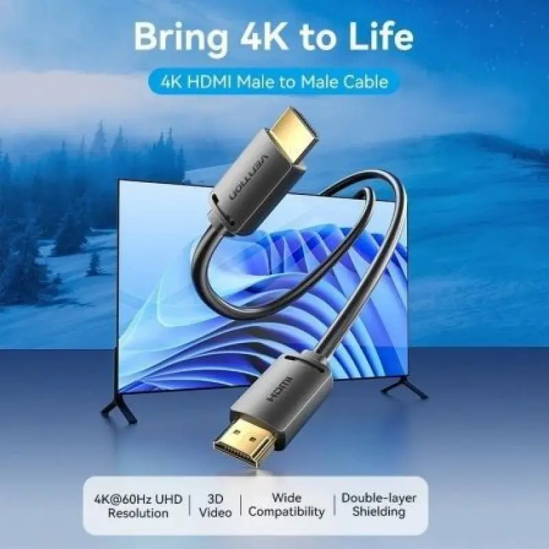Cable HDMI 2.0 4K Vention ALJBH/ HDMI Macho - HDMI Macho/ 2m/ Negro Cable HDMI 2.0 4K Vention ALJBH/ HDMI Macho - HDMI Macho/ 2m/ Negro