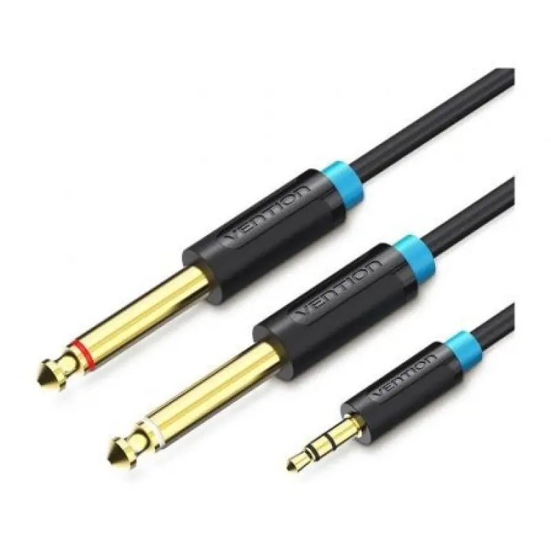 Cable Estéreo Vention BACBF/ Jack 3.5 Macho - 2x Jack 6.5 Macho/ 1m/ Negro Cable Estéreo Vention BACBF/ Jack 3.5 Macho - 2x Jack 6.5 Macho/ 1m/ Negro