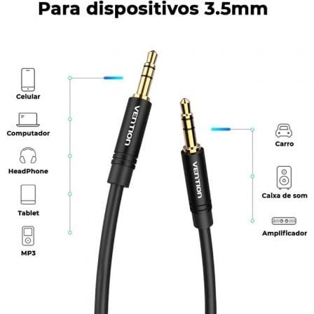Cable Estéreo Vention BAKBD/ Jack 3.5 Macho - Jack 3.5 Macho/ 50cm/ Negro Cable Estéreo Vention BAKBD/ Jack 3.5 Macho - Jack 3.5 Macho/ 50cm/ Negro