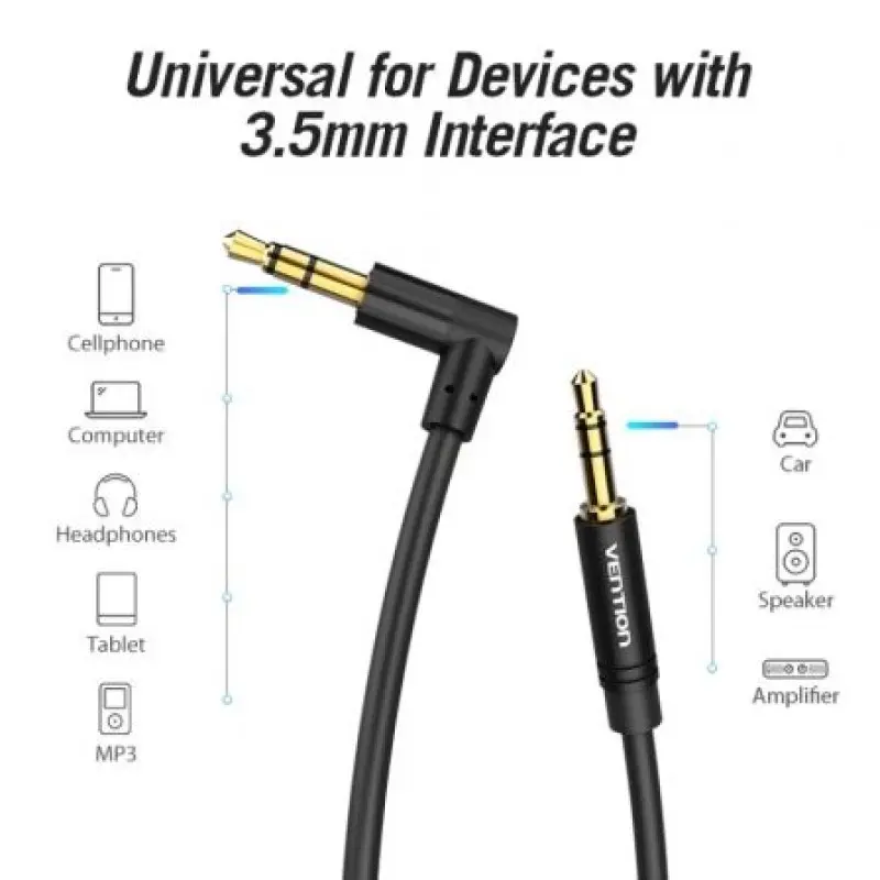 Cable Estéreo Vention BAKBF-T/ Jack 3.5 Macho - Jack 3.5 Macho/ 1m/ Negro Cable Estéreo Vention BAKBF-T/ Jack 3.5 Macho - Jack 3.5 Macho/ 1m/ Negro