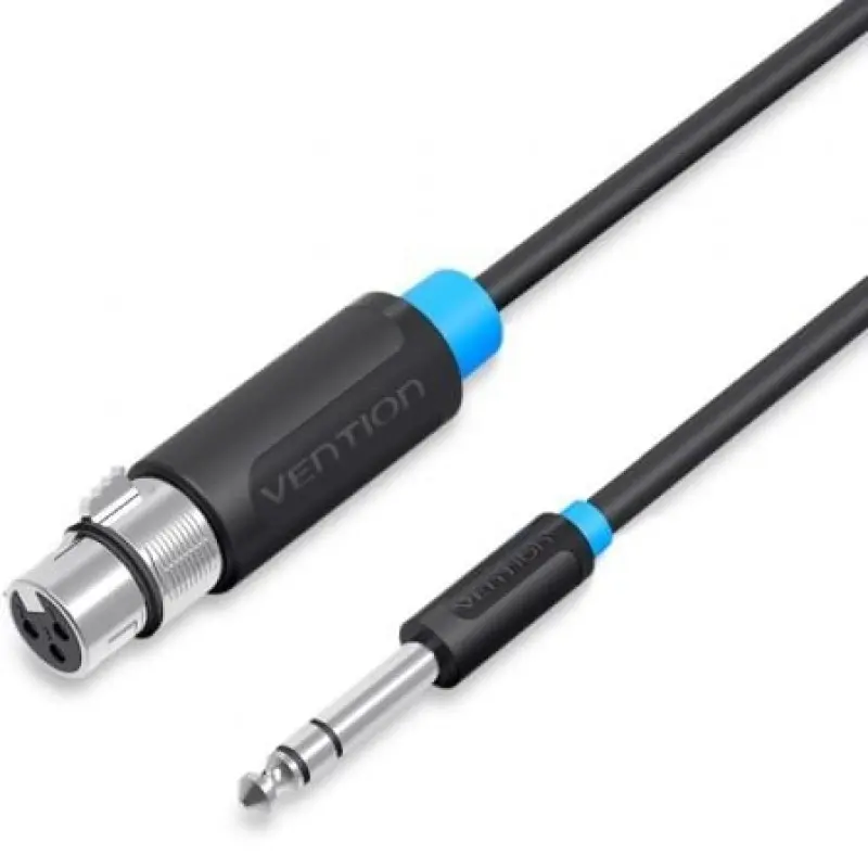 Cable Estéreo Vention BBEBF/ Jack 6.5 Macho - XLR Hembra/ 1m/ Negro Cable Estéreo Vention BBEBF/ Jack 6.5 Macho - XLR Hembra/ 1m/ Negro