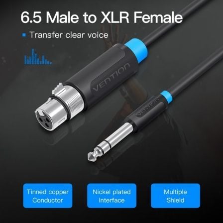 Cable Estéreo Vention BBEBH/ Jack 6.5 Macho - XLR Hembra/ 2m/ Negro Cable Estéreo Vention BBEBH/ Jack 6.5 Macho - XLR Hembra/ 2m/ Negro